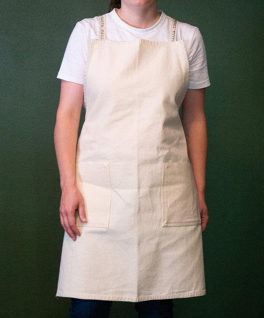 Cross Back 100% Cotton Natural Apron