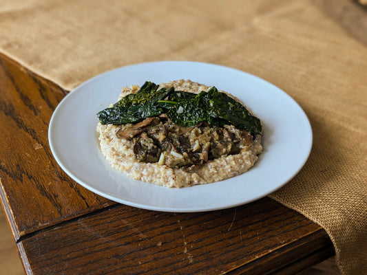 "Meal Kit" - Italian Polenta with Braised Kale and Mushroom Sauce